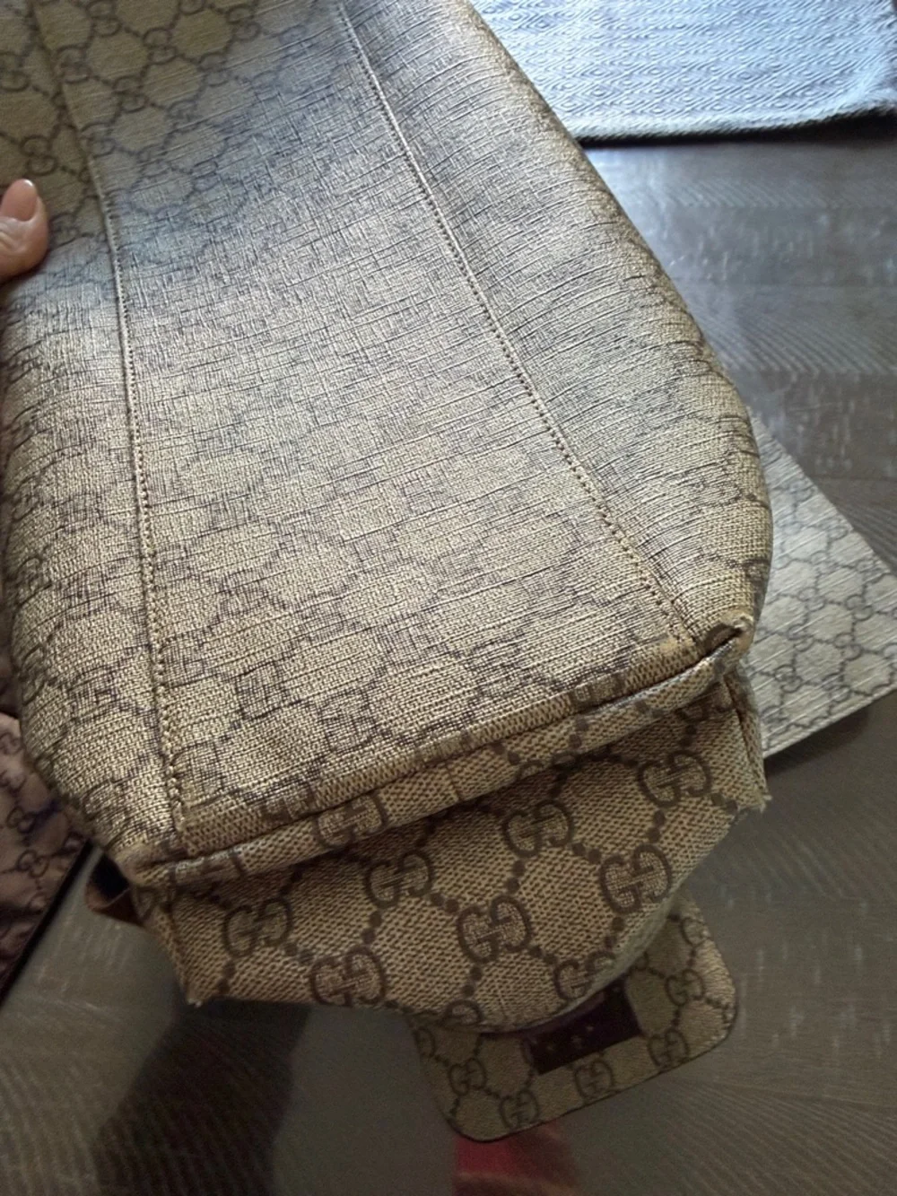 Gucci Brown Monogram Canvas Messenger Bag
